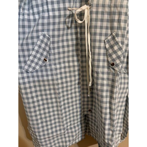 NWT Revolve English Factory Grey Gingham Plaid Long Sleeve Shirt Dress Sz L - Picture 8 of 9